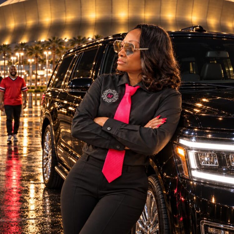 Motorvate Expedition and chauffeur at the Superdome on Monday Night Football